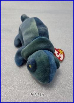 Ty Beanie Baby Rainbow the Chameleon VERY RARE First Run Tag Errors Iggy Fabric