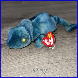Ty Beanie Baby Rainbow the Chameleon VERY RARE First Run Tag Errors Iggy Fabric