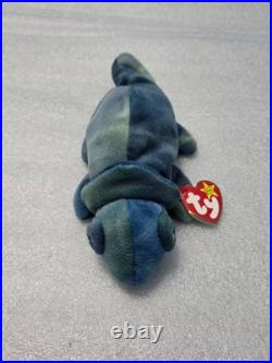 Ty Beanie Baby Rainbow the Chameleon VERY RARE First Run Tag Errors Iggy Fabric