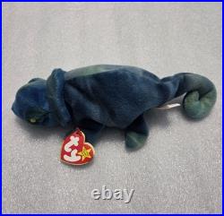 Ty Beanie Baby Rainbow the Chameleon VERY RARE First Run Tag Errors Iggy Fabric