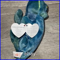 Ty Beanie Baby Rainbow the Chameleon VERY RARE First Run Tag Errors Iggy Fabric