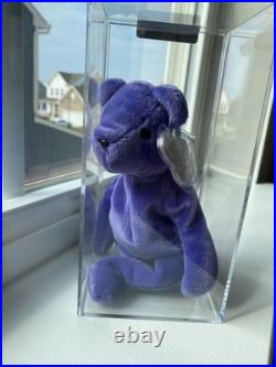 Ty Beanie Baby Rare 1st Gen Violet Old Face OF Teddy TBB Authenticated MWCT
