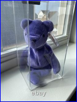 Ty Beanie Baby Rare 1st Gen Violet Old Face OF Teddy TBB Authenticated MWCT
