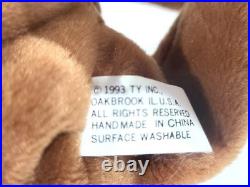 Ty Beanie Baby Rare 2nd 1st Gen Brown Old Face OF Teddy TBB Authenticated MWNMT