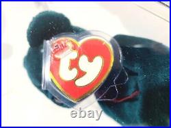 Ty Beanie Baby Rare 3rd 1st Gen NF New Face Jade Teddy TBB Authenticated MWCT