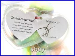 Ty Beanie Baby Rare Billionaire #6 Bear Signed PBBags Authenticated MWMT-MQ