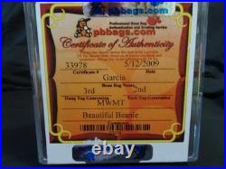 Ty Beanie Baby Rare Garcia Bear 3rd/2nd Gen Authenticated Mwmt Mq
