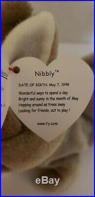 Ty Beanie Baby Rare & Retired Nibbly with Swing Tag Errors