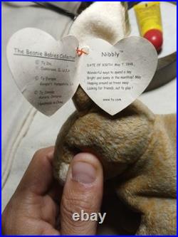 Ty Beanie Baby Rare & Retired Nibbly with Swing Tag Errors Ty Beanie Baby Rare & Retired Nibbly with Swing Tag Errors