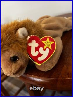 Ty Beanie Baby Roary (1996) Very Rare! Tag Errors