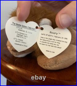 Ty Beanie Baby Roary (1996) Very Rare! Tag Errors