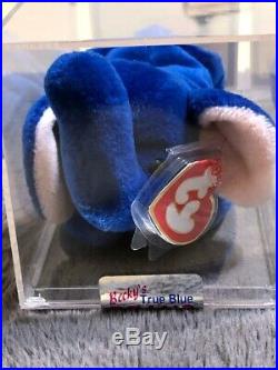 Ty Beanie Baby Royal Blue Peanut Elephant 3rd/1st Authenticated & Certified Rare