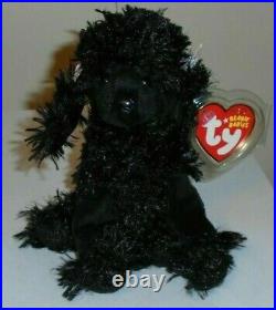 Ty Beanie Baby SHAMPOODLE the Black Poodle Dog MWMT ULTRA RARE & VHTF