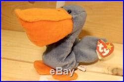 Ty Beanie Baby Scoop The Pelican, Retired, 1996 RARE Style 4107