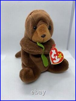 Ty Beanie Baby Seaweed The Otter With Tag Errors Style 4080 RARE PVC 1995/96