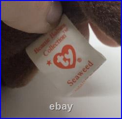 Ty Beanie Baby Seaweed the Otter Retired Mint ERRORS RARE Vintage withTags