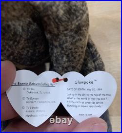 Ty Beanie Baby Slowpoke the Sloth with Tag Errors Rare Retired L? K Ty Beanie Baby Slowpoke the Sloth with Tag Errors Rare Retired L? K