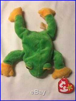 Ty Beanie Baby Smoochy The Frog (Retired 1997) Tag Errors Rare Collectible