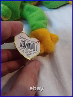 Ty Beanie Baby'Smoochy' The Frog (Retired 1997) Tag Errors Rare Collectible