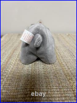 Ty Beanie Baby Spike The Rhinoceros Hang Tag Ultra Rare w Errors & P. V. C Pellets