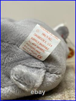 Ty Beanie Baby Spike The Rhinoceros Hang Tag Ultra Rare w Errors & P. V. C Pellets