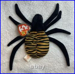 Ty Beanie Baby Spinner The Spider Toy Rare Mint Condition Tag Errors 1996