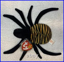 Ty Beanie Baby Spinner The Spider Toy Rare Mint Condition Tag Errors 1996