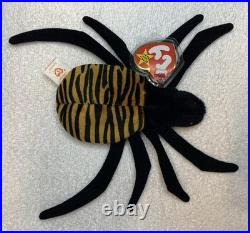 Ty Beanie Baby Spinner The Spider Toy Rare Mint Condition Tag Errors 1996