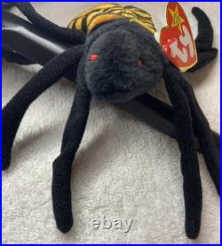 Ty Beanie Baby Spinner The Spider Toy Rare Mint Condition Tag Errors 1996