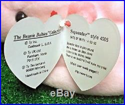 Ty Beanie Baby Squealer Retired Pig 1993 Original 9 MWMT RARE PVC Backwards Tush