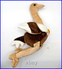 Ty Beanie Baby Stretch The Ostrich 1997 RETIRED with TAG ERRORS & RED SRING RARE