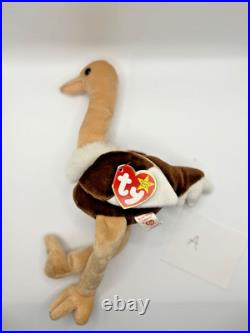 Ty Beanie Baby Stretch The Ostrich 1997 RETIRED with TAG ERRORS & RED SRING RARE