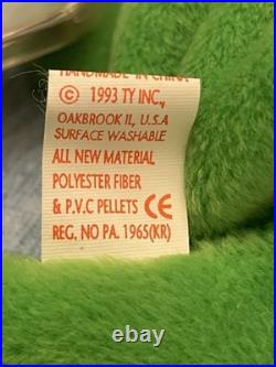Ty Beanie Baby Style 4020 RARE 1993 LEGS Frog Retired Errors PVC Pellets