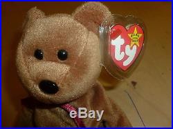 Ty Beanie Baby TEDDY The Bear Style 4050 PVC TAG ERROR 1993 1995 RARE