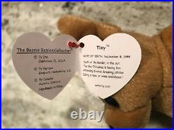 Ty Beanie Baby Tiny the Chihuahua Dog with Errors Rare, excellent condition