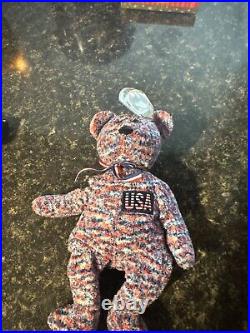 Ty Beanie Baby USA- (BEAR 2000) RARE Tag ERRORS! Perfect Mint Condition