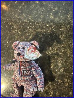 Ty Beanie Baby USA- (BEAR 2000) RARE Tag ERRORS! Perfect Mint Condition