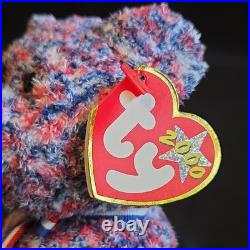 Ty Beanie Baby USA Bear 2000 Proud To Be American. Tag Errors Rare, Retired