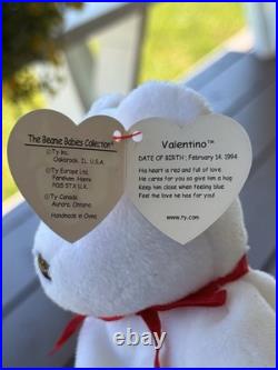 Ty Beanie Baby VALENTINO, Collectible, Rare Tag ERRORS, 1993/1994 MINT condition
