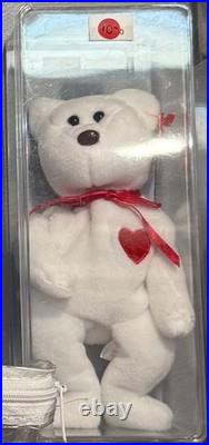 Ty Beanie Baby Valentina Bear 1998 White Tag PVC Pellets Rare