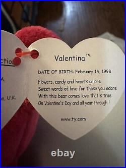 Ty Beanie Baby Valentina RARE multiple errors mint condition