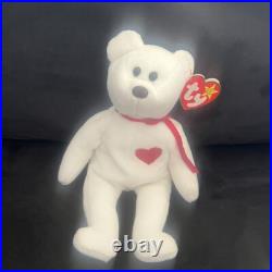 Ty Beanie Baby Valentino Bear With Rare Brown Nose