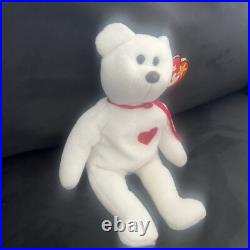 Ty Beanie Baby Valentino Bear With Rare Brown Nose