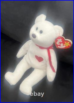 Ty Beanie Baby Valentino Bear With Rare Brown Nose