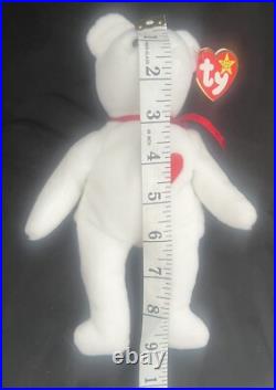 Ty Beanie Baby Valentino Bear With Rare Brown Nose