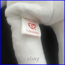 Ty Beanie Baby Valentino Bear With Rare Brown Nose