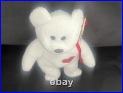 Ty Beanie Baby Valentino Bear With Rare Brown Nose