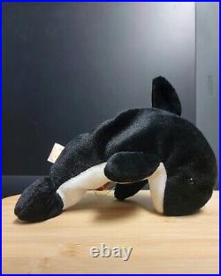 Ty Beanie Baby Waves the Whale 1996 MINT Condition! Rare Tag ERROR