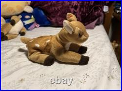 Ty Beanie Baby Whisper Fawn 1997 5th Generation Hang Tag RARE Misprint -Claude