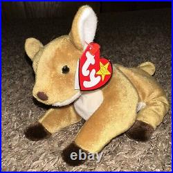 Ty Beanie Baby Whisper the Deer WITH ERRORS 1997/1998- Rare! Retired